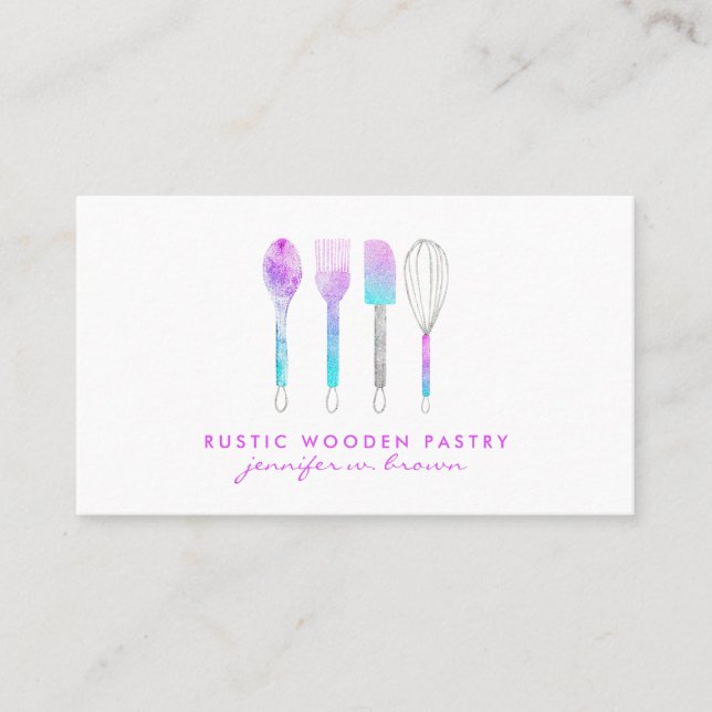 Bakery glitz cake decoration home made business card (Front)