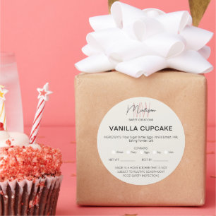 Bakery Home Allergy Legal License Classic Round Sticker