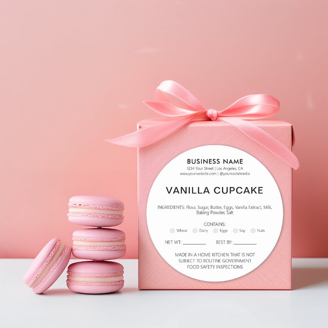 Bakery Home Allergy Legal License Classic Round Sticker (Bakery Home Allergy Legal License Classic Round Sticker by MINTIC DESIGN STUDIO)