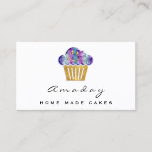 Bakery Home Made Cakes Logo Muffin Golden Smile Business Card