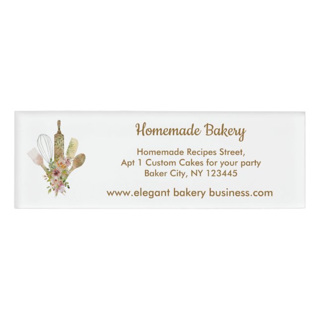 Bakery Home Made recipe Cooking chef Name Tag (Front)
