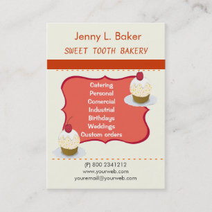 Bakery Homemade Cupcakes & Confections Business Card