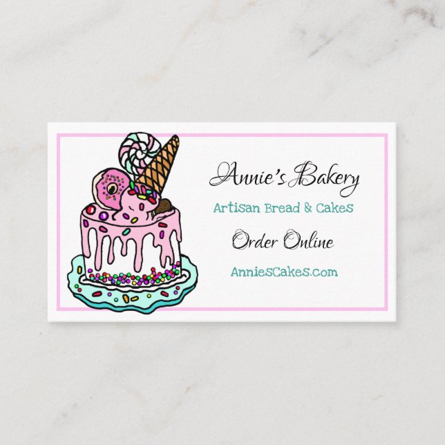 Bakery | Ice Cream Cake  Baking Business Card (Front)
