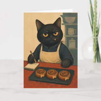Bakery Inspector - Funny Black Cat Card