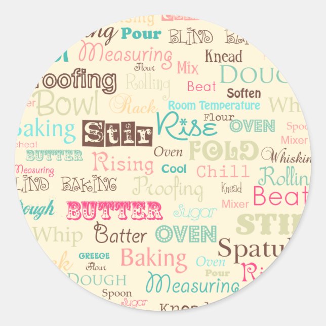 Bakery Lingo {Round Stickers} Classic Round Sticker (Front)