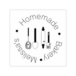 Bakery Logo Baking Utensils Homemade Cakes Self-inking Stamp