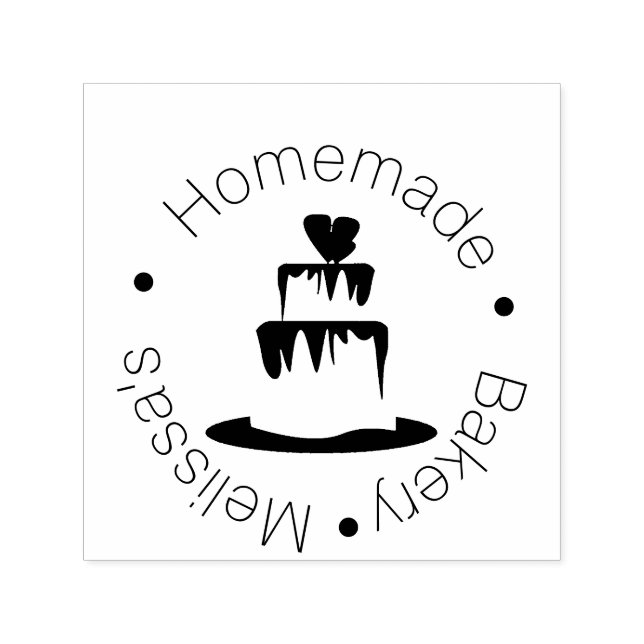 Bakery Logo Baking Utensils Homemade Layer Cakes Self-inking Stamp (Design)
