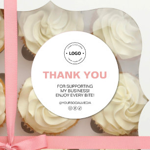 Bakery Logo Thank You   Classic Round Sticker