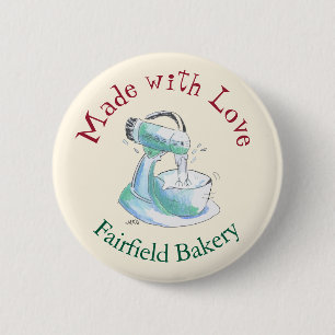 Bakery Made With Love Retro Baking Cooking 6 Cm Round Badge