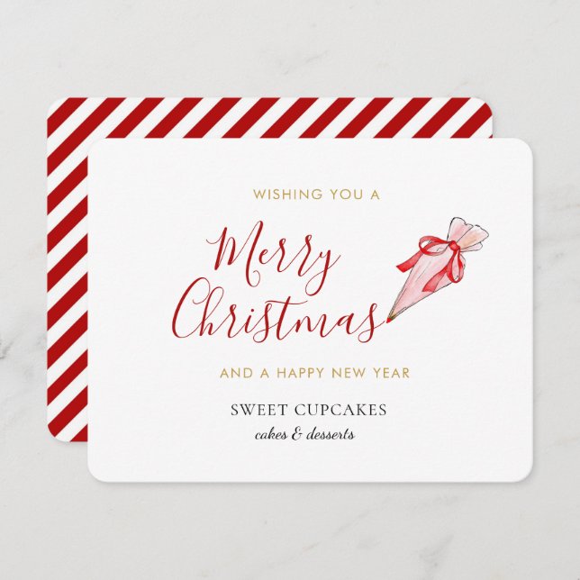Bakery Merry Christmas Business  Holiday Card (Front/Back)