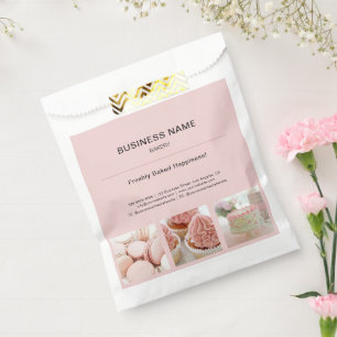 Bakery Minimal Pink Custom Photo Business Favour Bag