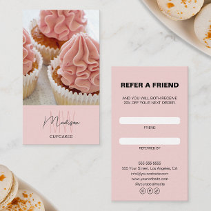 Bakery Monogram Logo Business Referral Card