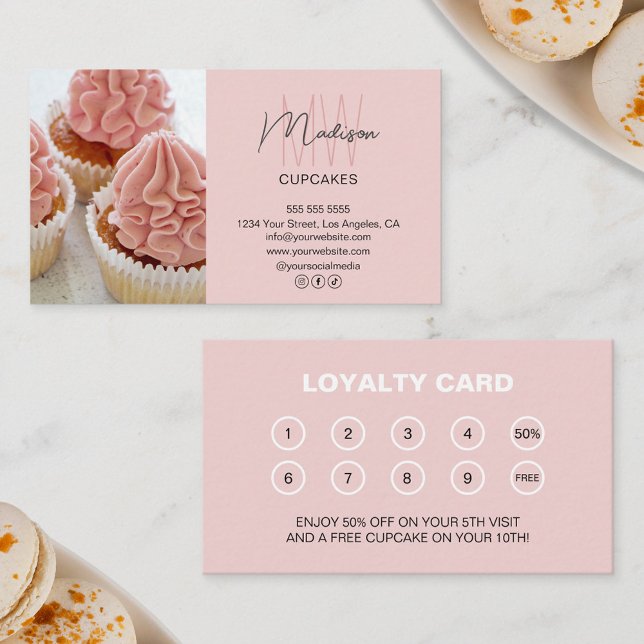 Bakery Monogram Logo Business Reward Loyalty Card (Bakery Monogram Logo Business Reward Loyalty Card)
