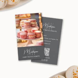 Bakery Monogram Logo Grey Business Card