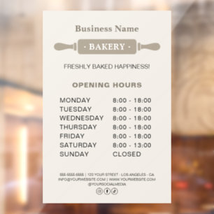 Bakery Opening Hours Rolling Pin