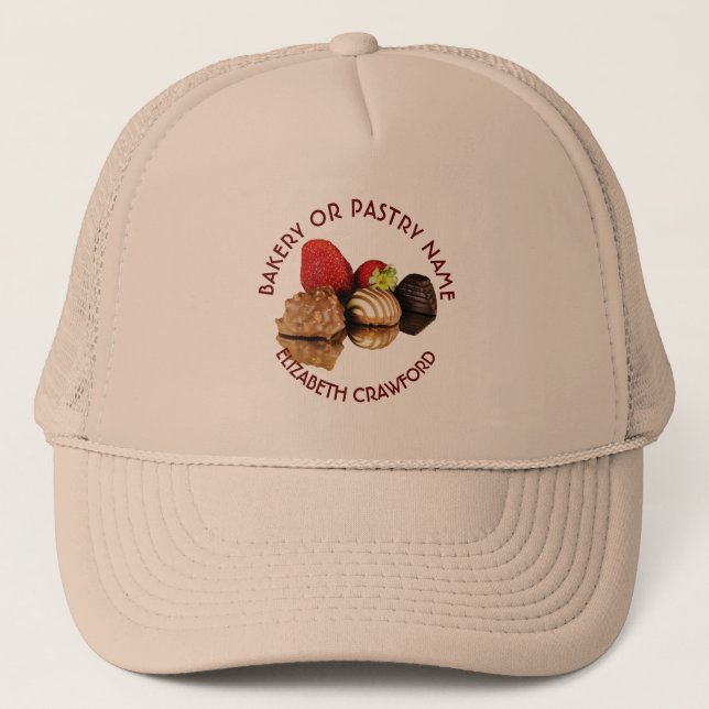 Bakery Or Pastry Sweets Cake Shop With Your Name Trucker Hat (Front)