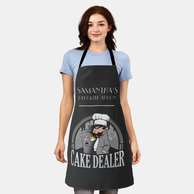 Bakery Owner Cake Dealer Funny Personalised Apron (Worn)