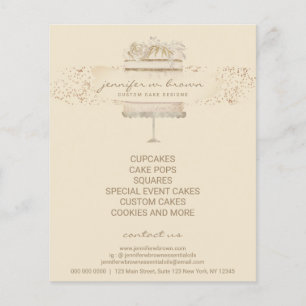 Bakery Pastries Custom Decorated Birthday Cake Flyer