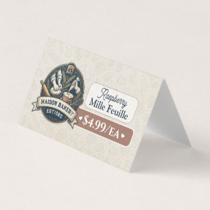 Bakery Pastry Baker Display Sign Label Price Tag