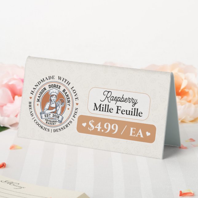 Bakery Pastry Baker Display Sign Label Price Tag (In SItu (Wedding))
