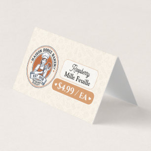 Bakery Pastry Baker Display Sign Label Price Tag