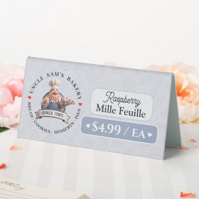 Bakery Pastry Baker Display Sign Label Price Tag (In SItu (Wedding))
