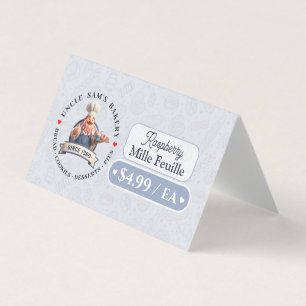 Bakery Pastry Baker Display Sign Label Price Tag