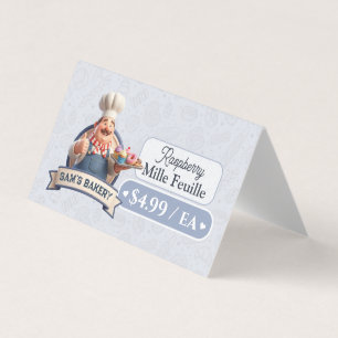 Bakery Pastry Baker Display Sign Label Price Tag