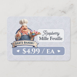 Bakery Pastry Baker Display Sign Label Price Tag Thank You Card
