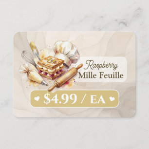 Bakery Pastry Baker Display Sign Label Price Tag Thank You Card