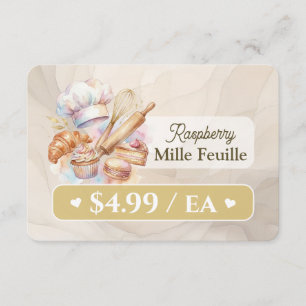 Bakery Pastry Baker Display Sign Label Price Tag Thank You Card