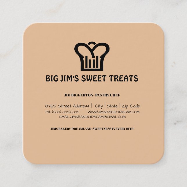 Bakery/Pastry Baking Catering Business Card (Front)