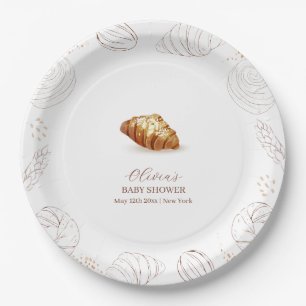 Bakery Pastry Bun In The Oven Baby Shower Paper Plate