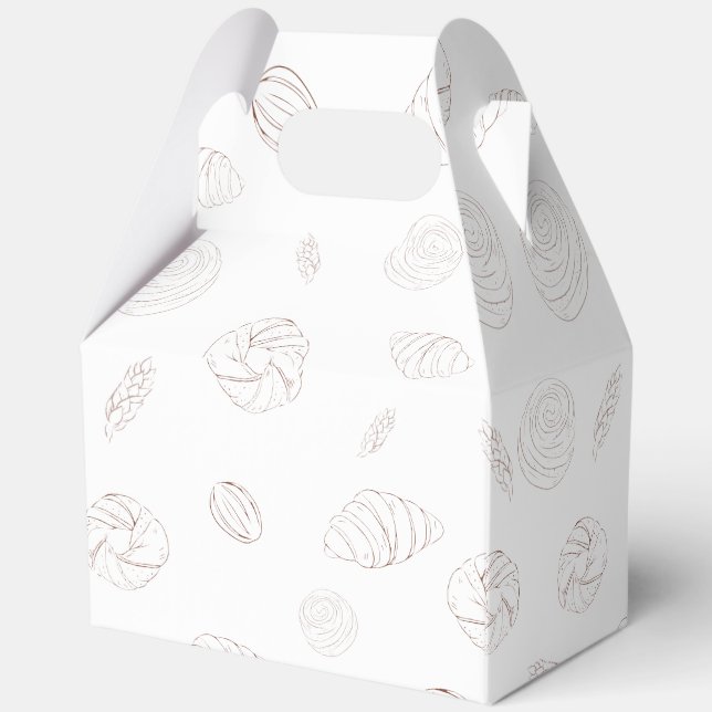 Bakery Pastry Bun In The Oven Pattern Baby Shower  Favour Box (Back)