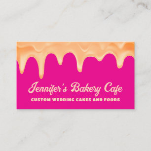 Bakery Pastry Chef Abstract Creamy Pink Business Card