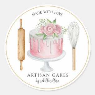 Bakery Pastry Chef Baker Pink Cake Product Labels
