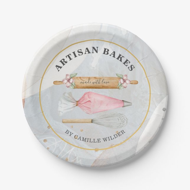 Bakery Pastry Chef Bakers Tools Paper Plate (Front)