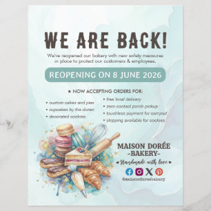 Bakery Pastry Chef Baking Catering Grand Reopening Flyer