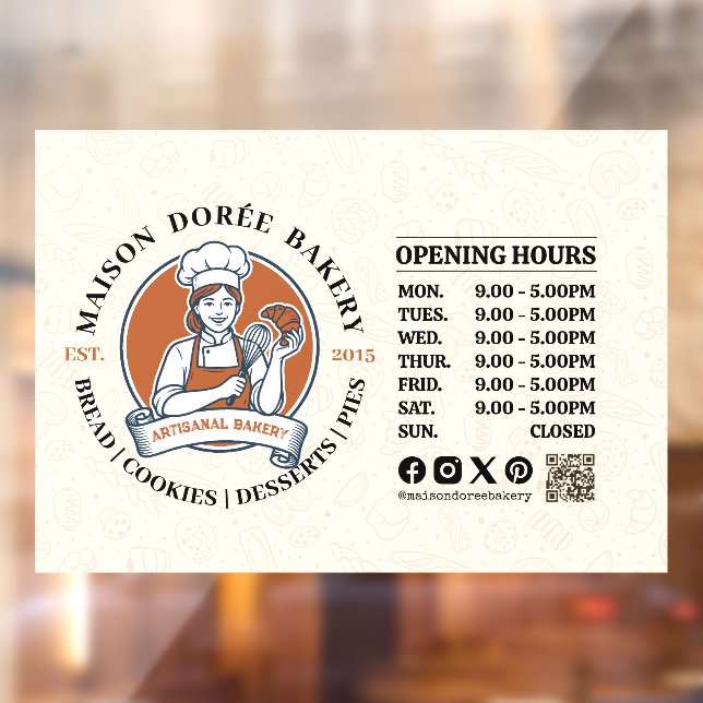 Bakery Pastry Chef Baking Catering Opening Hours (Sheet 2)