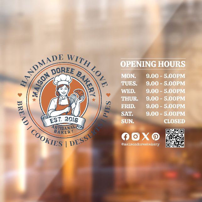 Bakery Pastry Chef Baking Catering Opening Hours (Sheet 2)