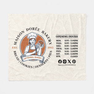 Bakery Pastry Chef Baking Catering Opening Hours Fleece Blanket