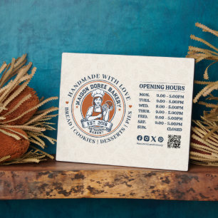 Bakery Pastry Chef Baking Catering Opening Hours Plaque