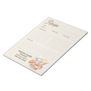 Bakery Pastry Chef Baking Recipe Page Cookbook Notepad