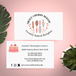 Bakery Pastry Chef Baking Utensils Business Card