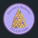 Bakery Pastry Chef Croquembouche Wedding Cake Food Magnet<br><div class="desc">Design features an original marker illustration of a croquembouche, a traditional French wedding cake made with choux pastry buns (cream puffs), garnished with purple pansy flowers. Ideal for a wedding cake, bakery, French patisserie, wedding planner, or other bridal or wedding related business. Just customise with your information. Don't see what...</div>