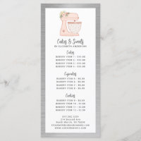 Bakery Pastry Chef Dessert Menu