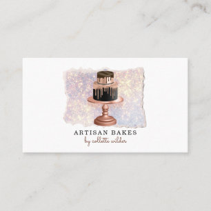 Bakery Pastry Chef Glitter Cake Business Card