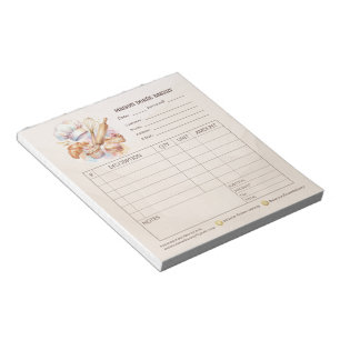 Bakery Pastry Chef Invoice Sale Order Form Receipt Notepad