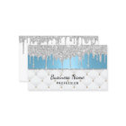 Bakery Pastry Chef Modern Silver Drips Baby Blue