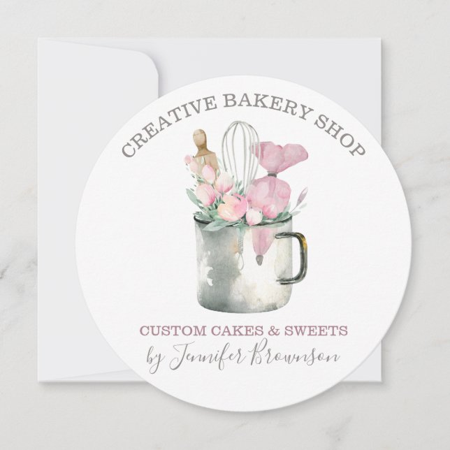 Bakery Pastry Chef mug Boho chic flower patisserie Invitation (Front)